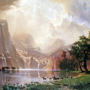Sierra Nevada Mountains California 1868 Painting By Albert Bierstadt Repro
