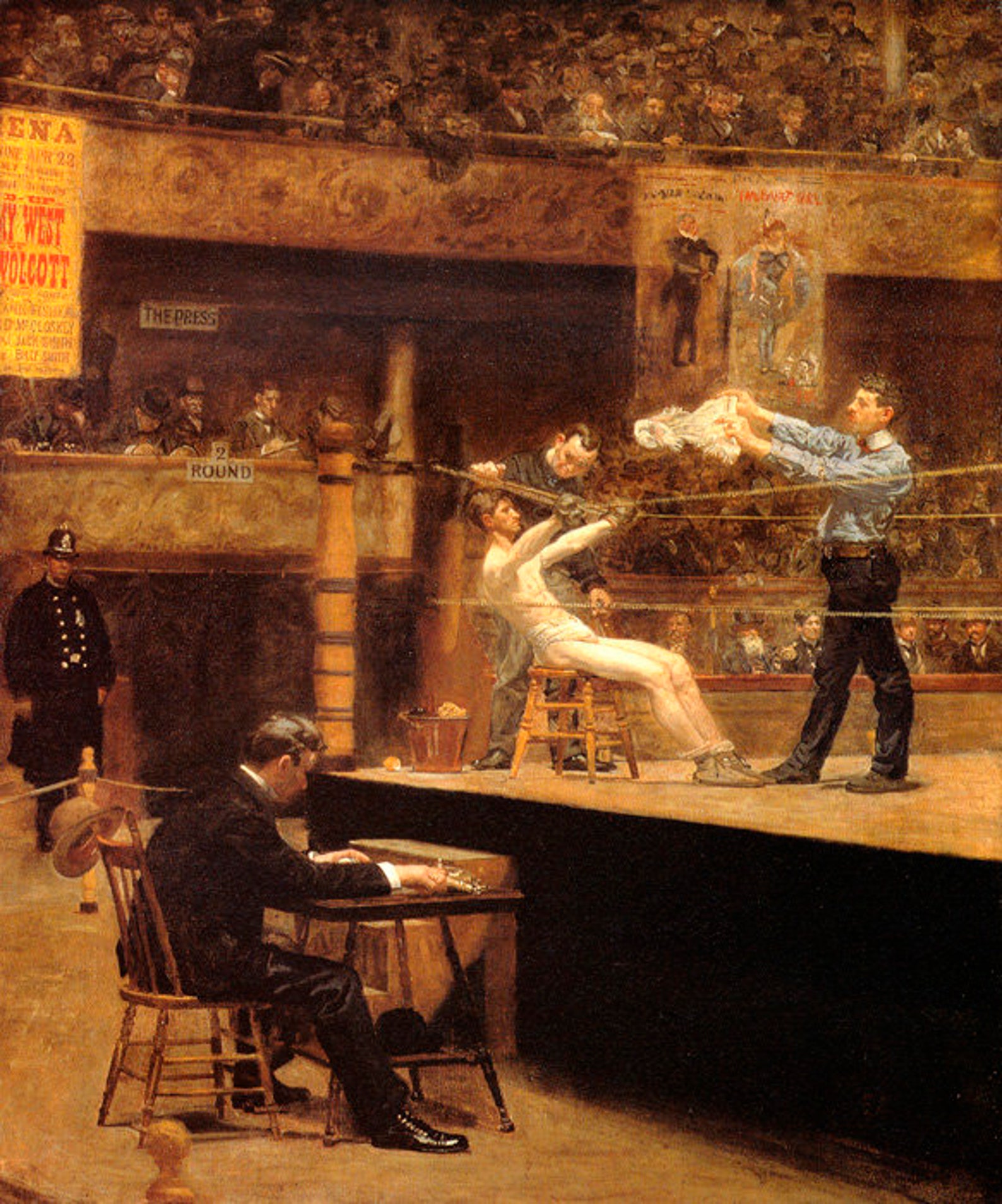 Boxing Between Rounds 1898 Painting by Thomas Eakins Repro - Etsy