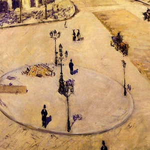 A Traffic Island Boulevard Haussmann Paris 1880 Painting By Caillebotte Repro