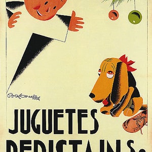 Juguetes Beristain Toys Christmas Gift Boy Dog Kids French Vintage Poster Repro