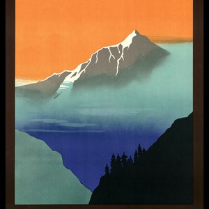 Kashmir India Mountains Tourism Travel Vintage Poster Repro