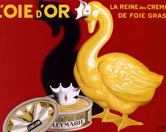 L'oie D'or Foie Gras Goose Duck King Food French Cappiello Vintage Poster Repro