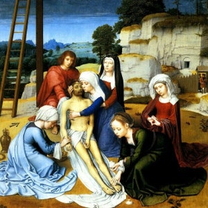 Lamentation Mary With Body Of Jesus Christ Painting By Gerard David Repro