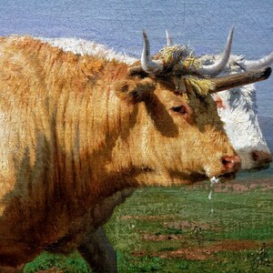 Cattle Ploughing Cow Plough Fields Farming Painting By Rosa Bonheur Repro