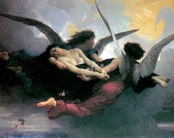 Reproduction Peinture Une âme portée au ciel par des anges en 1878 par Bouguereau