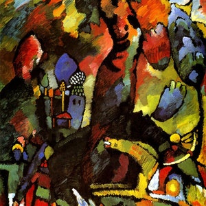 Picture With Archer Knight Warrior Tree 1909 Painting By Wassily Kandinsky Repro