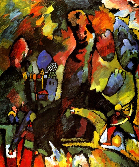 Picture With Archer Knight Warrior Tree 1909 Painting By Wassily Kandinsky Repro