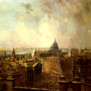 The Heart Of The Empire British London 1904 Painting By Niels Lund Repro