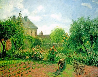 The Artist's Garden At Eragny France 1898 Painting By Camille Pissarro Repro