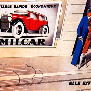 Amilcar Rapide Fast Confortable French Automobile Car Vintage Poster Repro