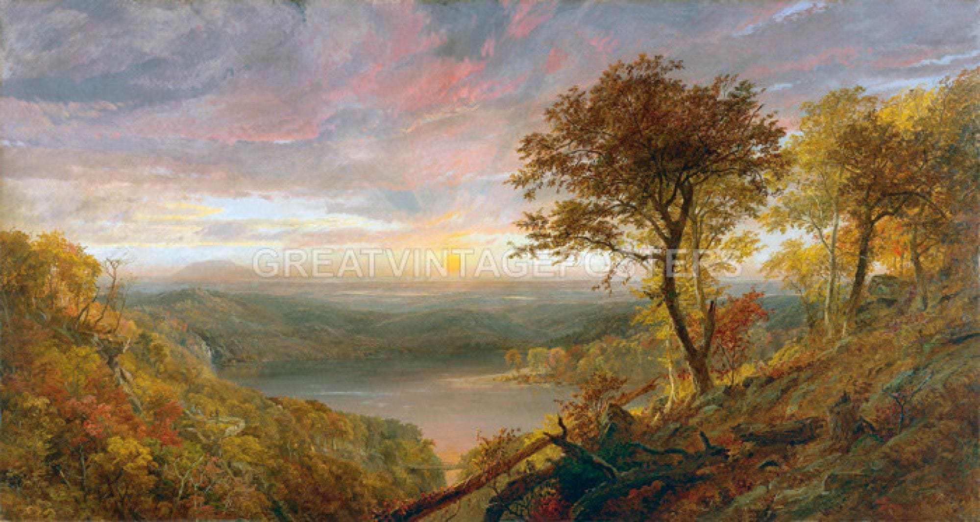 Greenwood Lake New York American Landscape Painting Art by Jasper