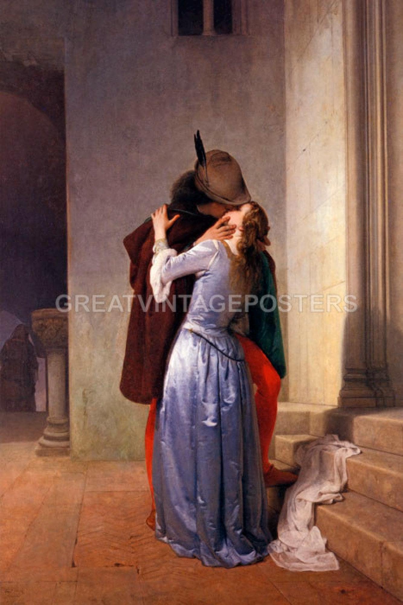 The Kiss Love Couple Romantic Italian Painting By Francesco Hayez
