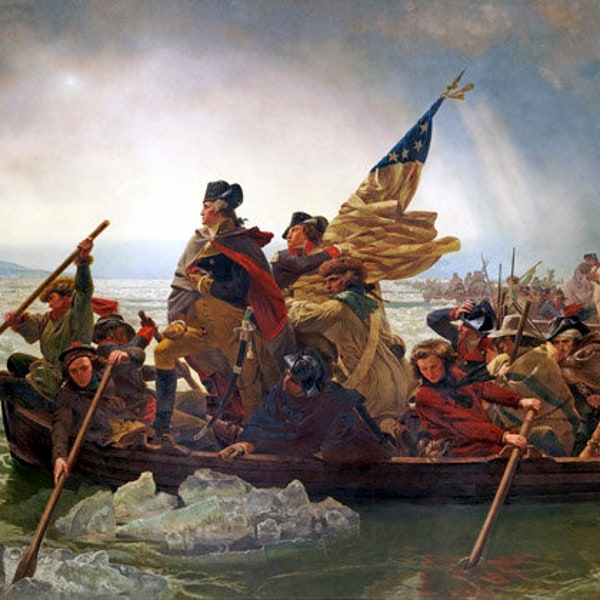 George Washington Crossing The Delaware River Painting By Emanuel Leutze Repro