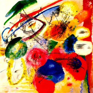 Black Lines I Shapes Colors Float Abstract Painting By Wassily Kandinsky Repro
