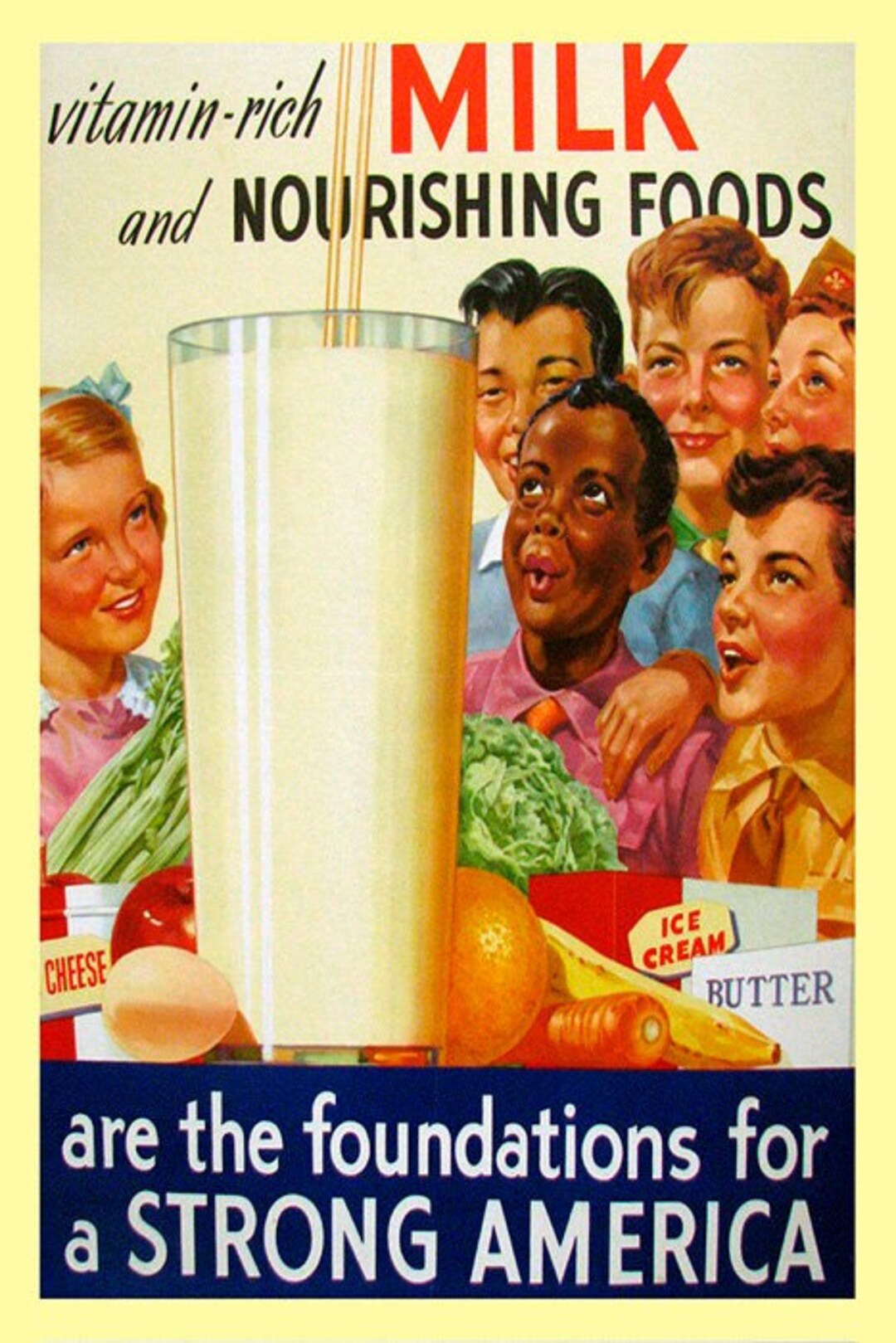 Children Vitamin Milk Nourishing Food for A Strong America Vintage