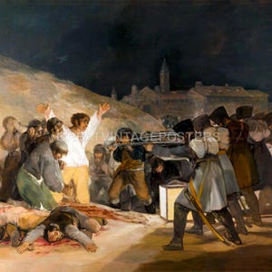 The Third Of May 1808 Spanish Resistence To Napoleon War Execution By Goya Repro