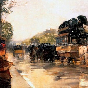 April Showers Champs Elysees Paris Impressionist Paint By Childe Hassam Repro