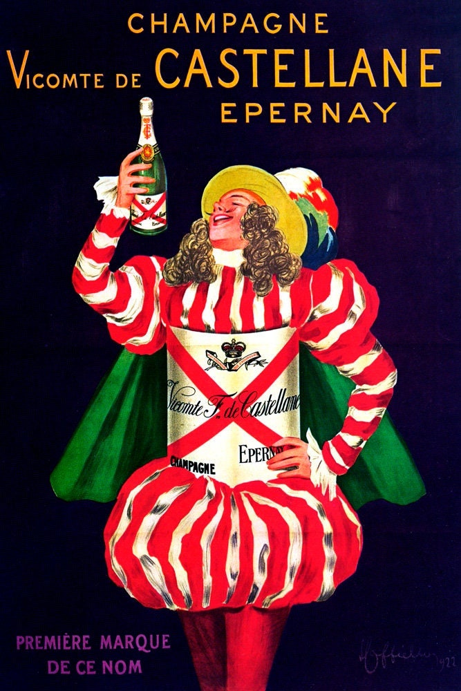 Пару постеров старой рекламы алкоголя. Шампанское De Castellane.