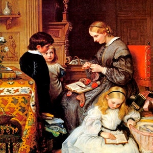 Una vida bien vivida Esposa doméstica Madre hijos 1862 Por Charles West Cope Reproducción