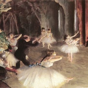 Rehearsal Of Ballet On The Stage Dancers Director 1879 By Edgar Degas Repro