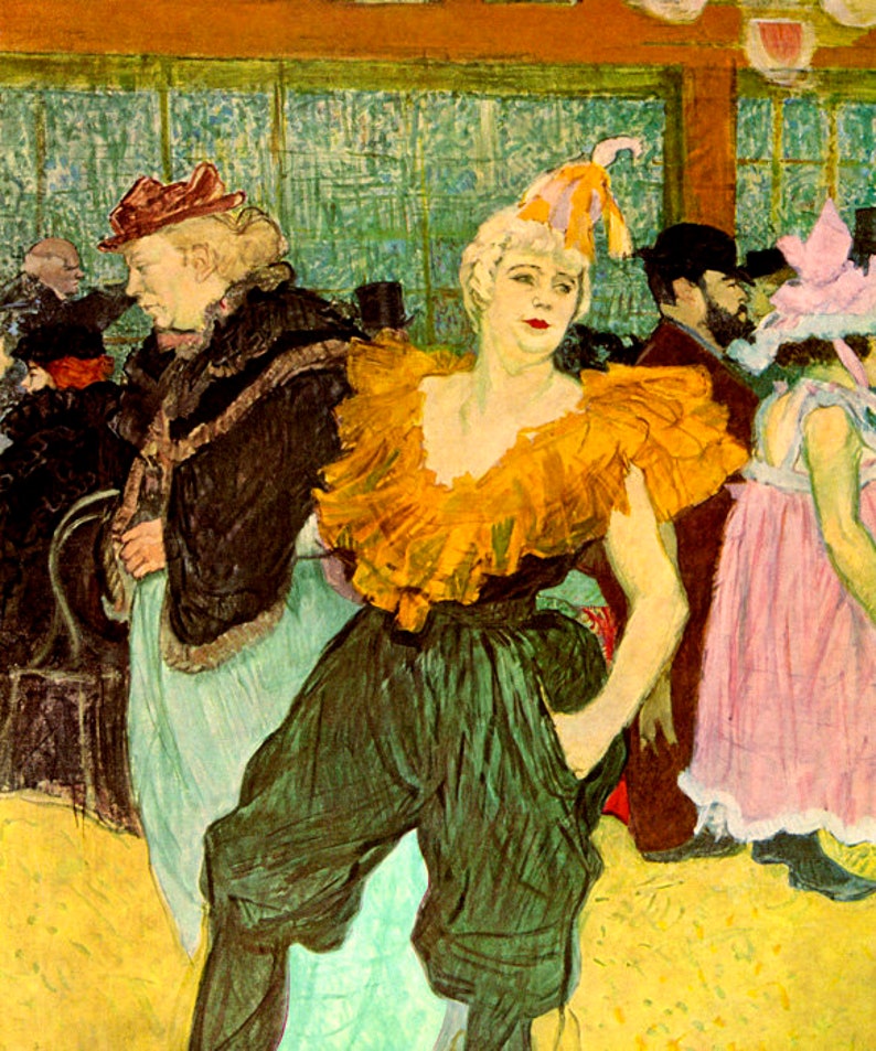 Costume de clown du Moulin Rouge Clownesse Paris 1895 Peinture de Lautrec Repro image 1