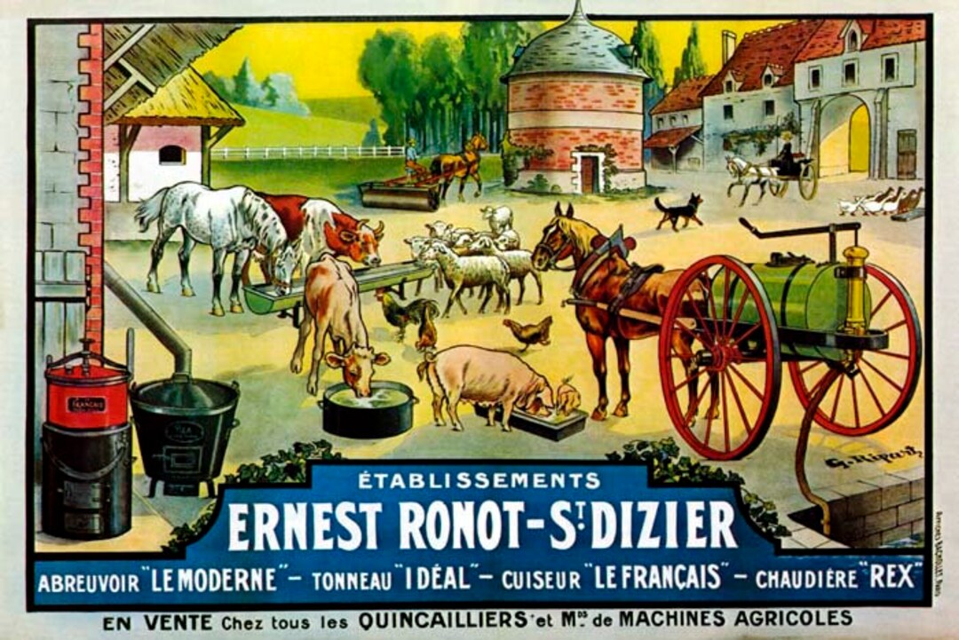 Ernest Ronot-st Dizier Farm Store Machinery Animals French Vintage ...