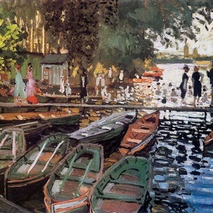 Bathers At La Grenouillere Boating Bathing 1869 Painting By Claude Monet Repro