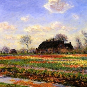 クロード・モネ、「Tulip Fields at Sassenheim,near Tulip Fields at Sassenheim - Claude Monet Paintings
