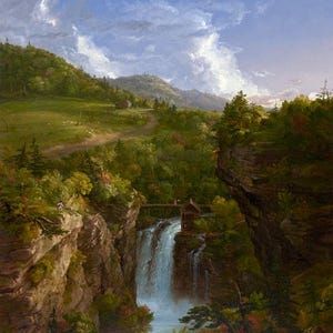 Genesse Scenery Waterfall Upstate New York Landscape Paint By Thomas Cole Repro