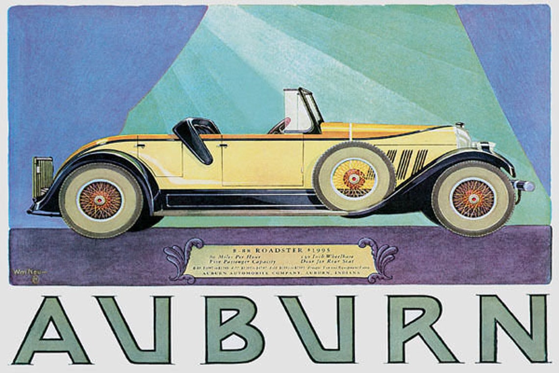 Auburn Roadster Automobile Classic American Luxury Car Vintage - Etsy