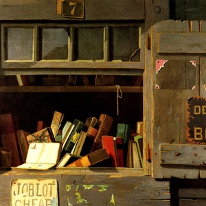 Job Lot Cheap 1900 Books Sale In Streetside Window By John Frederick Peto Repro