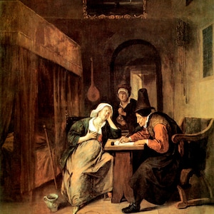 A Pregnant Woman In A Medical Consultation Medicine Painting By Jan Steen Repro