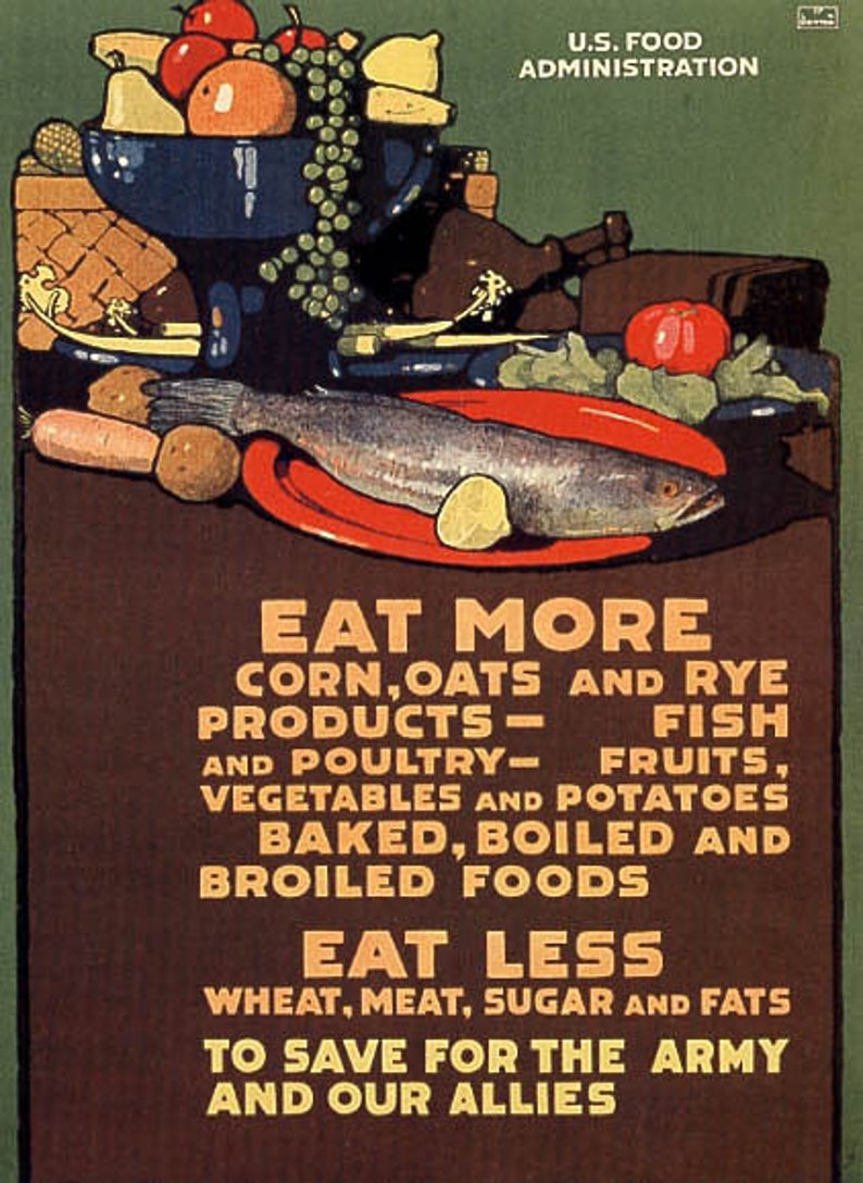War Eat More Fresh Food Eat Less Meat Save To Army Allies | Etsy