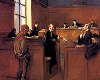 A Plea For Mercy Judge Lawyer Law Tribunal Court Painting By Jean Forain Repro