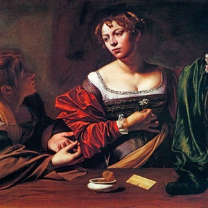 Martha And Mary Magdalene Italian Baroque Painting By Caravaggio Repro