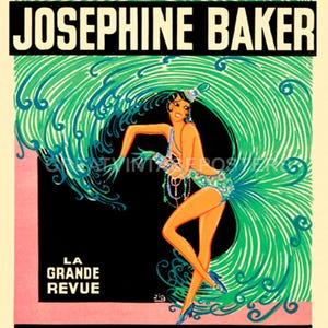 Casino De París Josephine Baker París Qui Remue Teatro Vintage Póster Repro