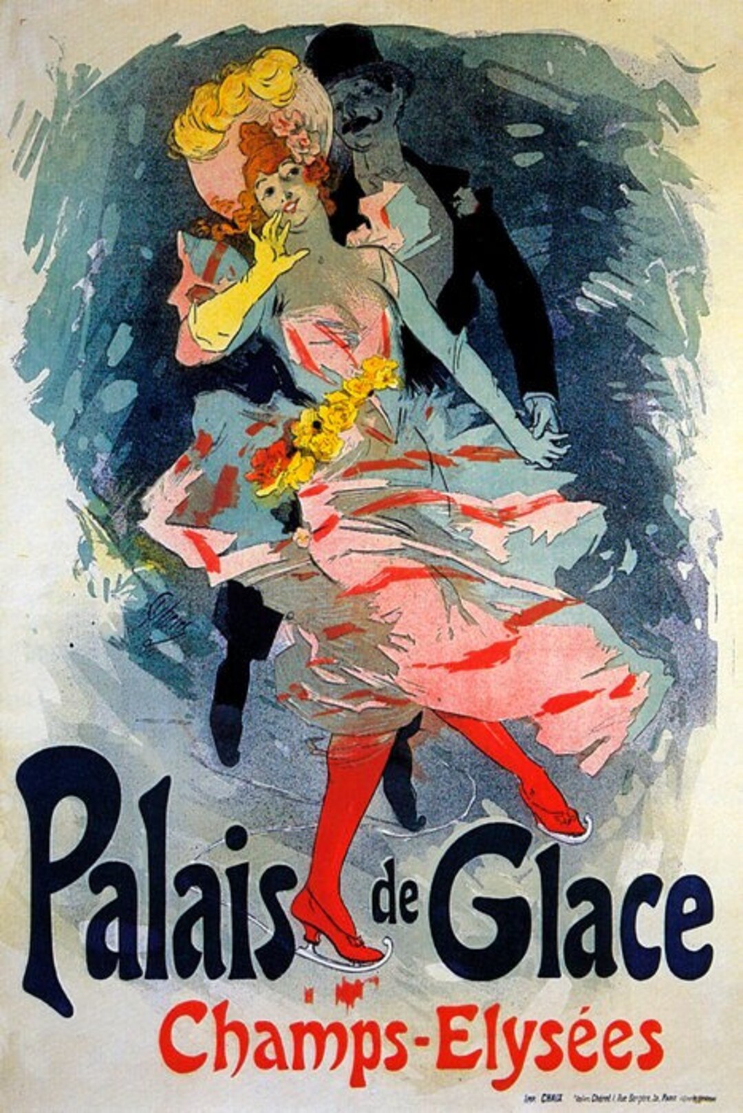 Palais De Glace Couple Ice Skating French Champs Elysees Etsy