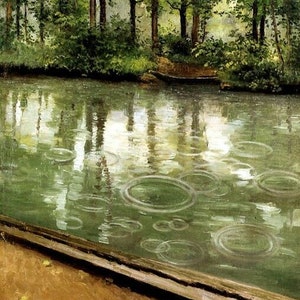 The Yerres Rain Paris Park Raindrop 1875 Painting By Gustave Caillebotte Repro