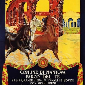 Italy Mantua First Big Fair Of Horses And Cattle Italian Vintage Poster Repro