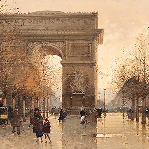 L'arc De Triomphe Paris Pintura francesa de Eugene Galien Laloue Repro