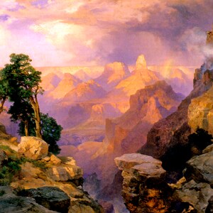 Grand Canyon With Rainbow 1912 American Landscape By Thomas Moran Repro