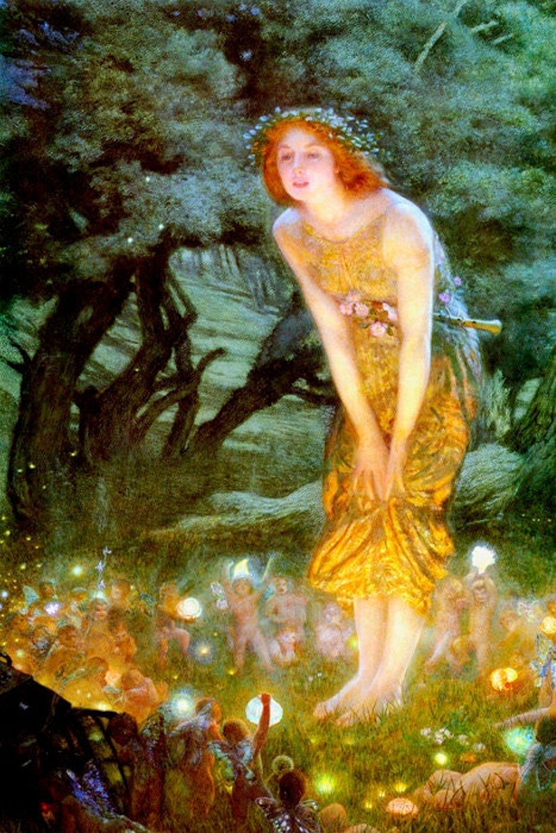 Midsummer Eve Fairy Forest Little Fairies 1909 Painting By image 1