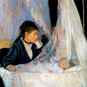 The Cradle Maternal Mother Child Baby Sleeping Painting By Berthe Morisot Repro
