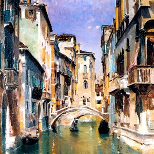 Canal In Venice San Trovaso Quarter Italy Paint By Robert Frederick Blum Repro