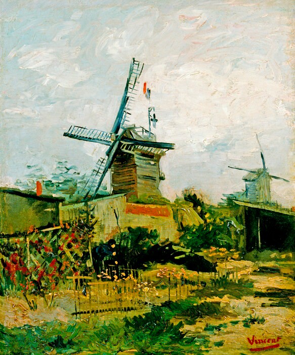 Windmills on Montmartre Landscape Paris 1886 Painting by Vincent
