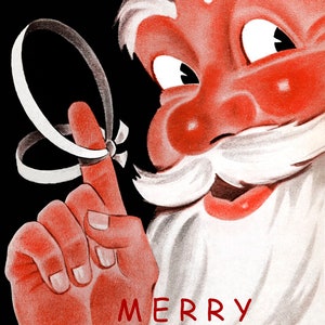 Merry Christmas Night Happy Santa Claus Saint Nicholas Vintage Poster Repro