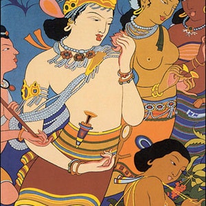 See India Ajanta Frescoes Cave Temples Travel Vintage Poster Repro 10X16