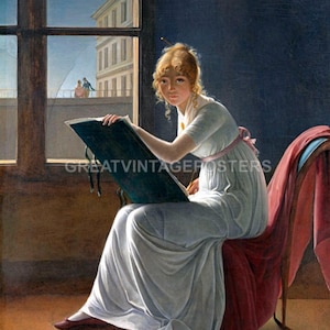 Charlotte Du Val D'ognes Mujer joven dibujo 1801 por Marie-Denise Villers Reproducción