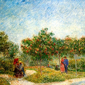 Courting Couples In The Park In Asnieres Paris 1887 Painting By Van Gogh Repro