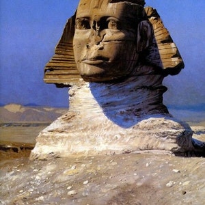 Sphinx Egypt Statue Mythical Orientalist Painting By Jean Leon Gerome Repro
